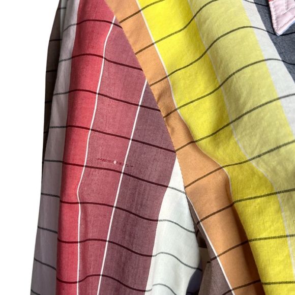 Finley  Shirt Womens Medium Multicolor Stripe Button Up Fun Colorful Y2K Retro - Picture 6 of 9